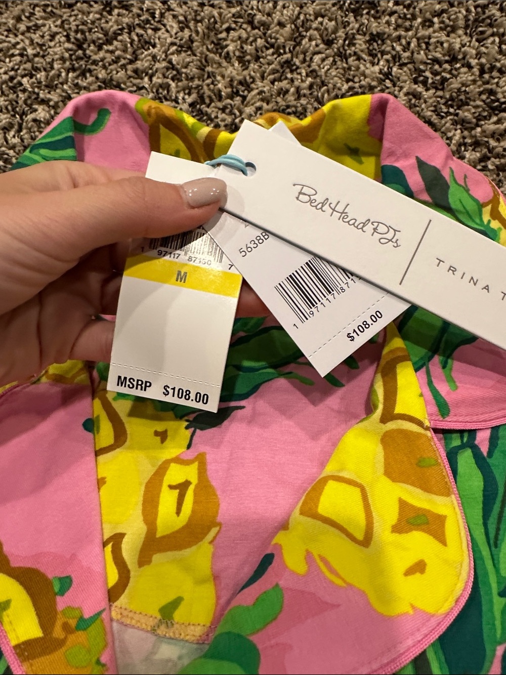 BedHead Pink & Yellow Pineapple Pajama Set - Picture 3 of 4